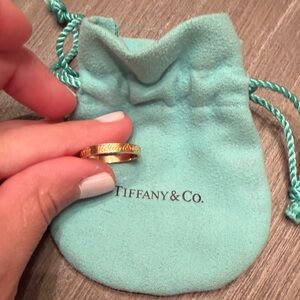 Tiffany & Co. Gold Band with Signature Pouch